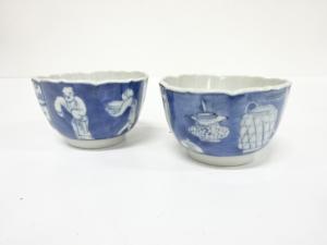 古伊万里　染付　向付　2客